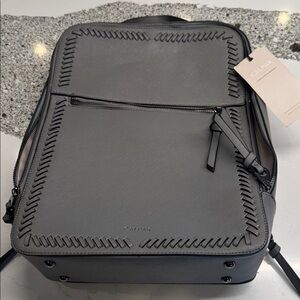 Calpak Dark Gray Backpack with Whipstitch Detail Gently Used